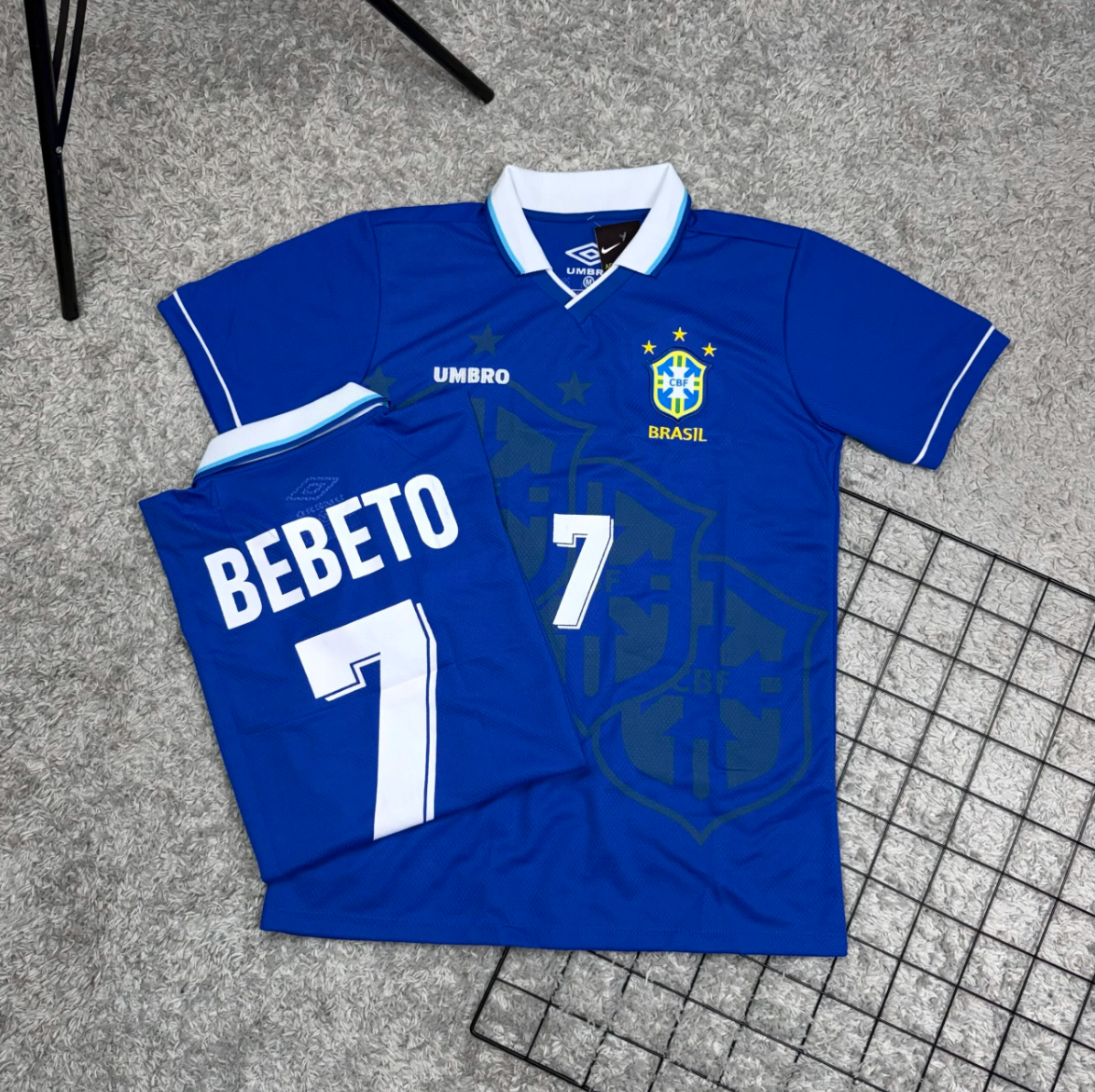 Camisa de Time Seleção Brasilera Azul Retrô 1994 (Bebeto 7)