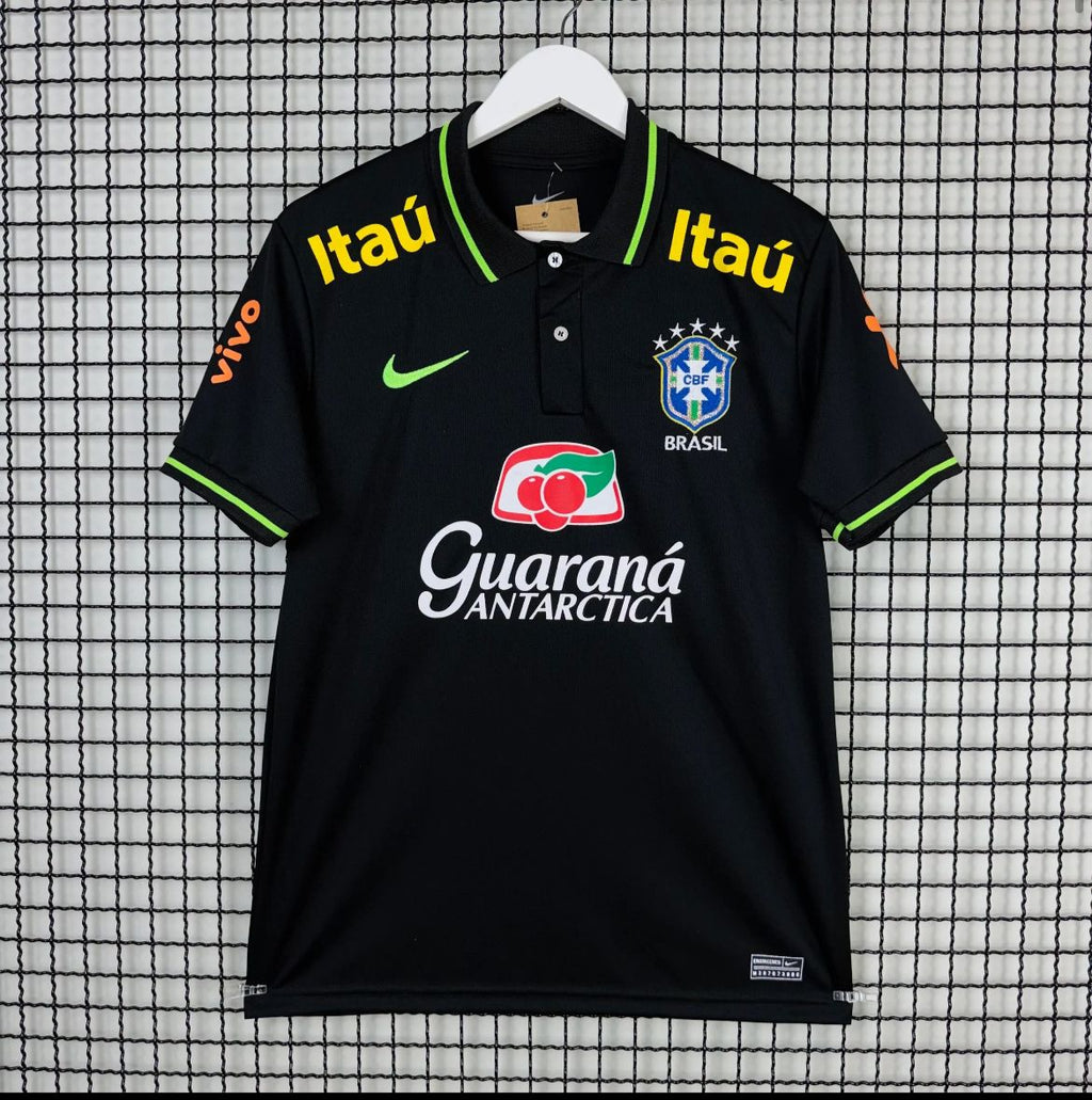Camisa da Seleção Brasileira Polo Preta/ Patrocínio