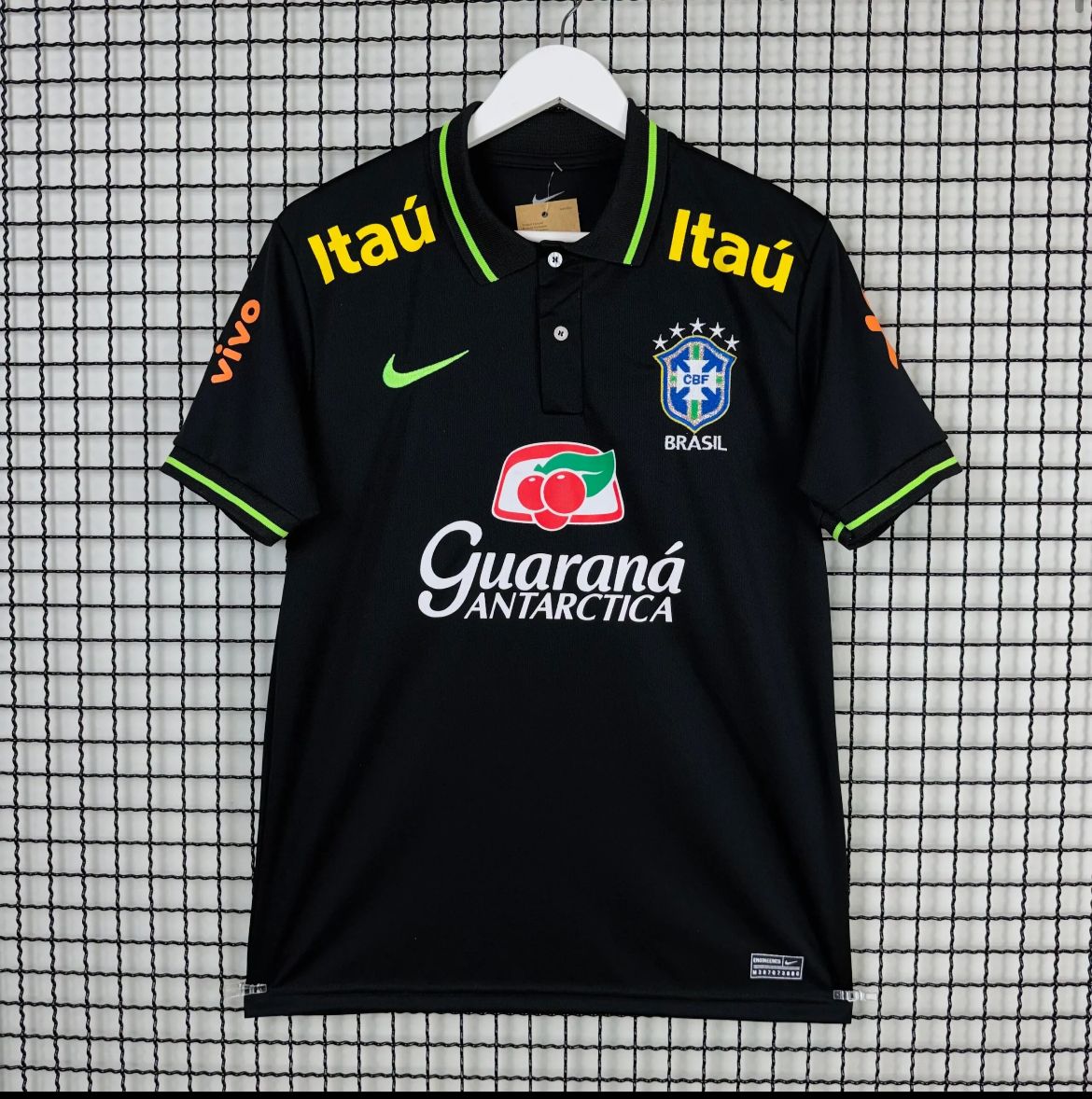 Camisa da Seleção Brasileira Polo Preta/ Patrocínio