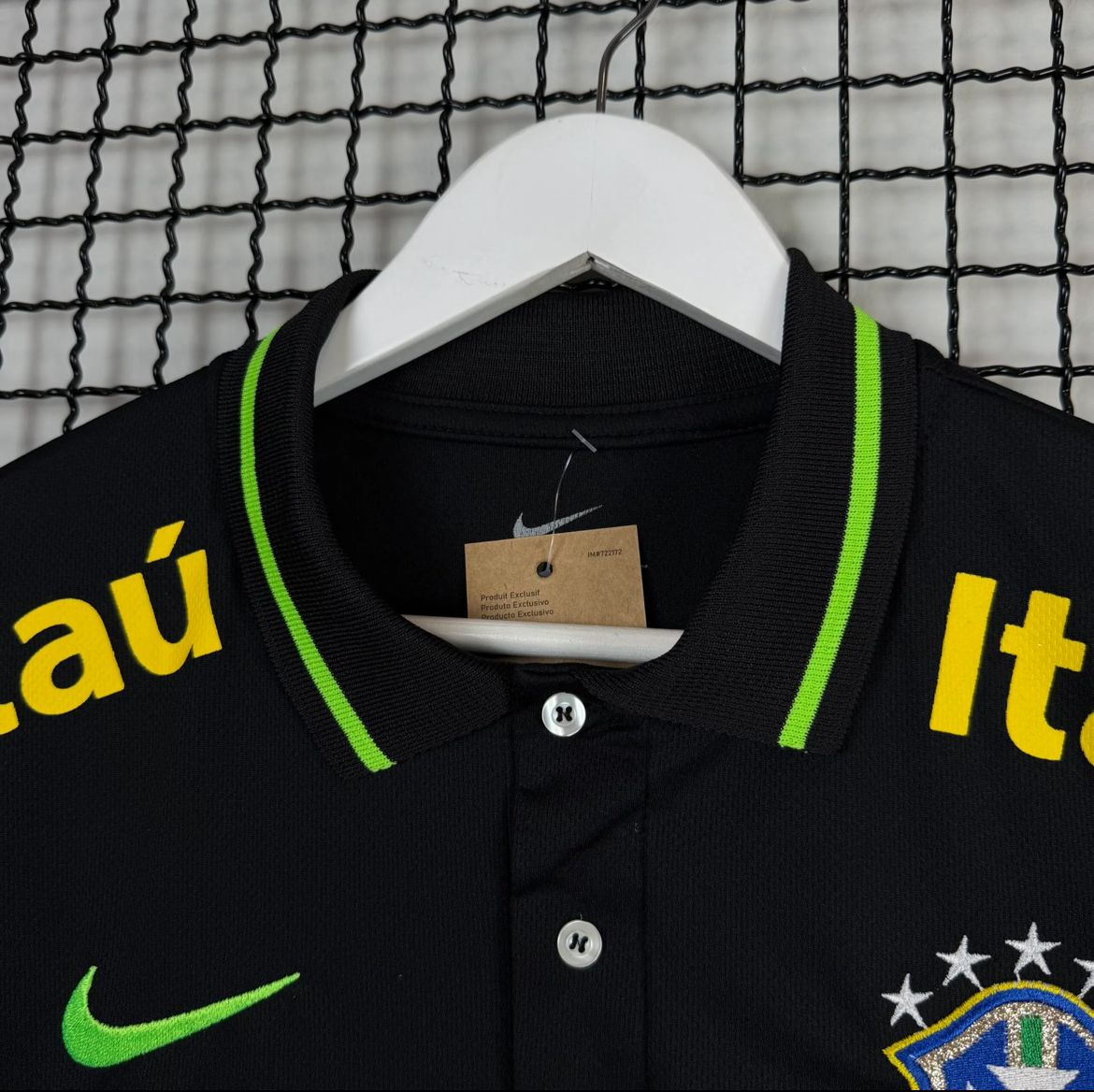 Camisa da Seleção Brasileira Polo Preta/ Patrocínio