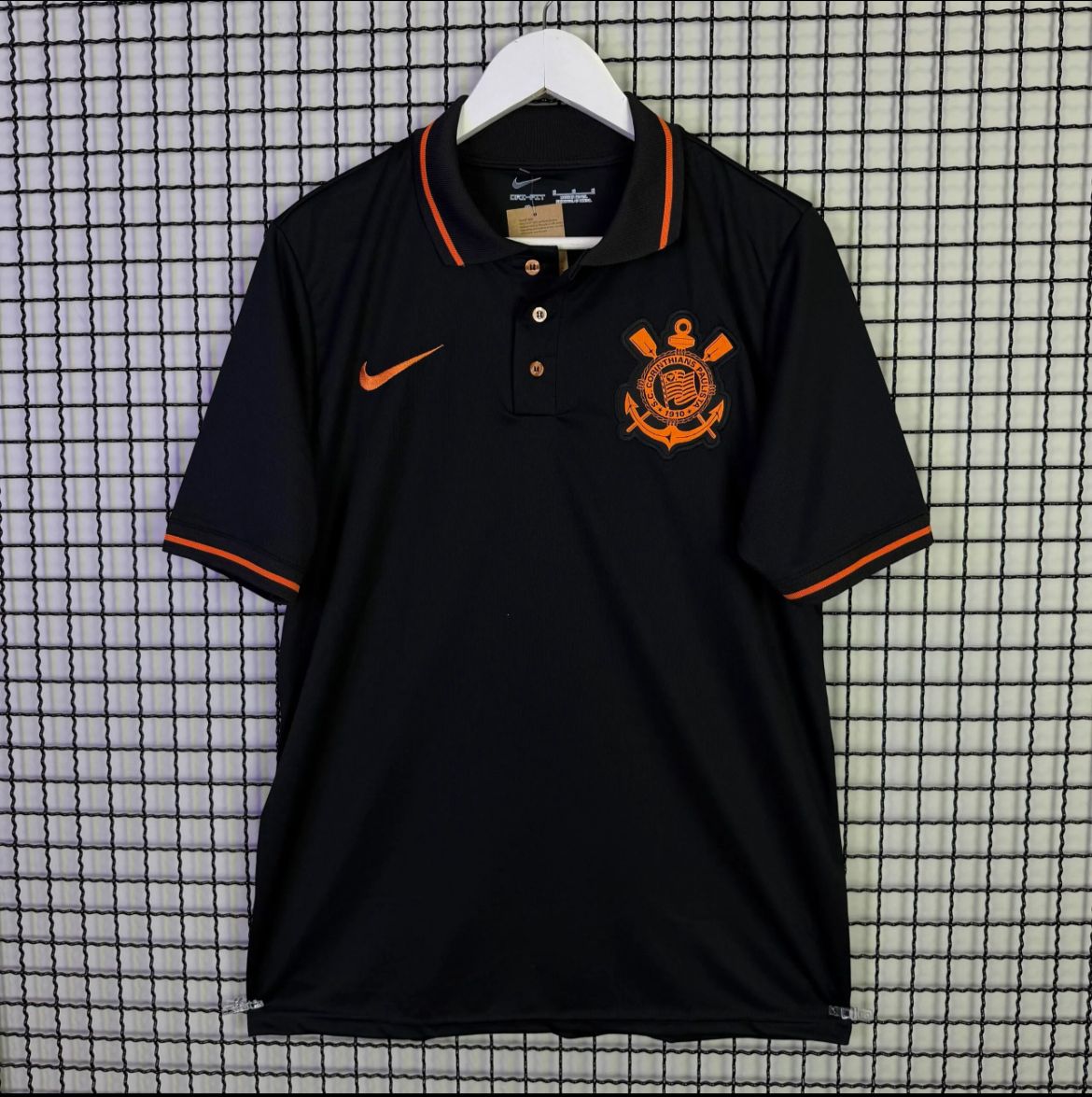 Camisa do Corinthians Polo Preta c/ Laranja