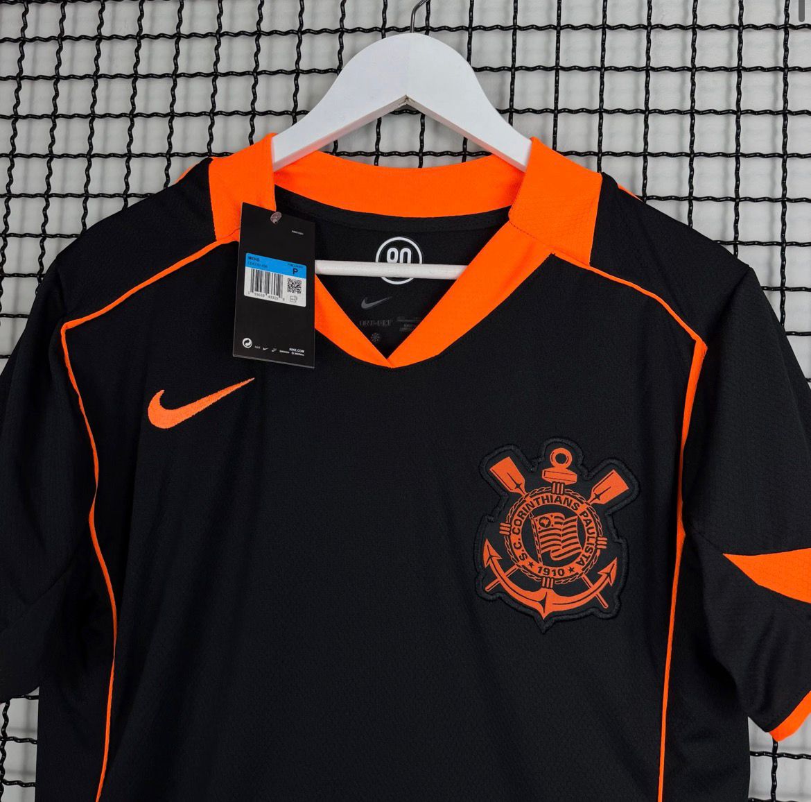 Camisa de Time Corinthians Preta c/Laranja Total 90