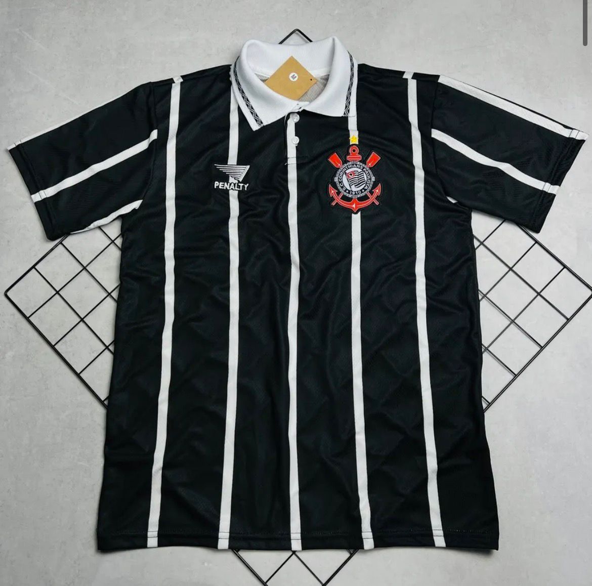 Camisa de Time Corinthians Polo Retrô Preta
