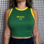 Cropped Regata Seleção Brasileira Verde