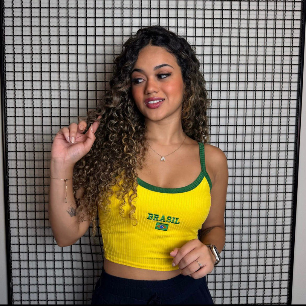 Cropped Alça Seleção Brasileira Amarela