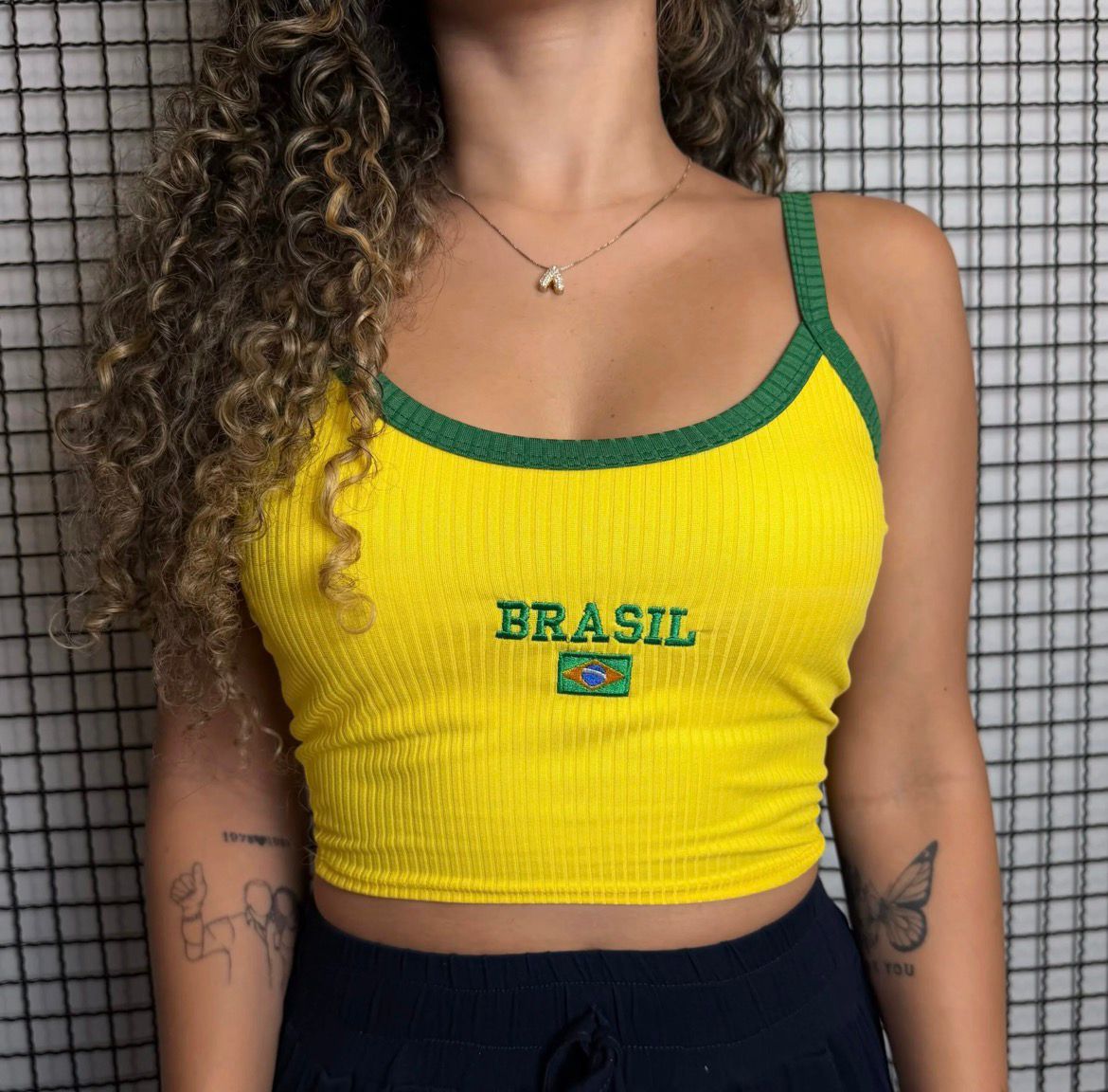 Cropped Alça Seleção Brasileira Amarela