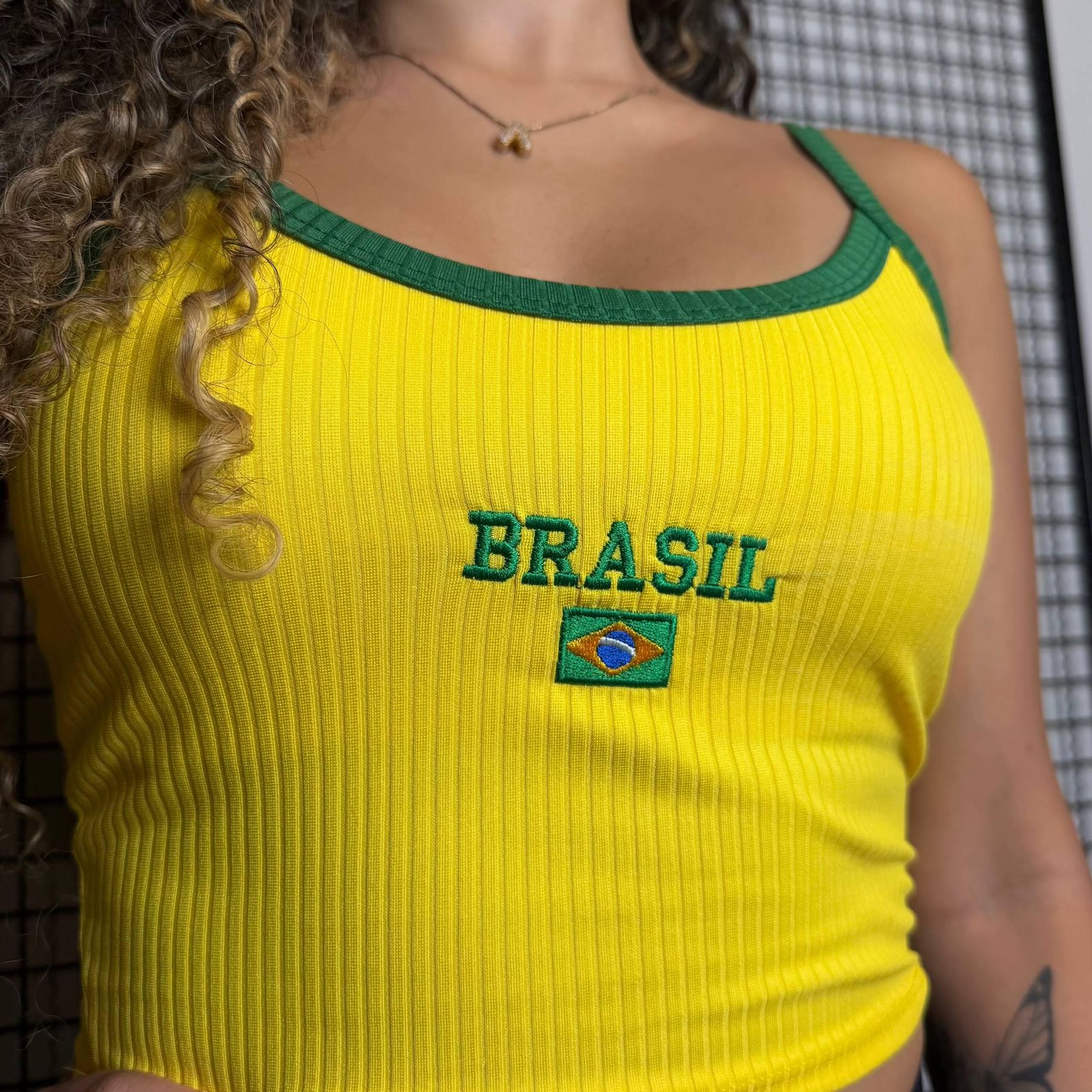Cropped Alça Seleção Brasileira Amarela
