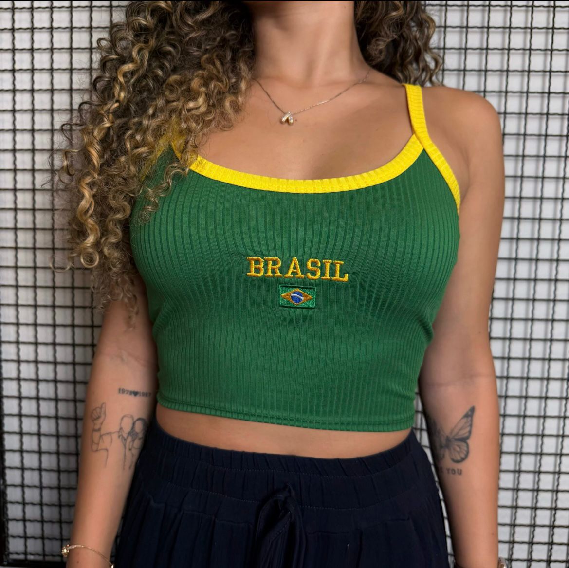 Cropped Alça Seleção Brasileira Verde