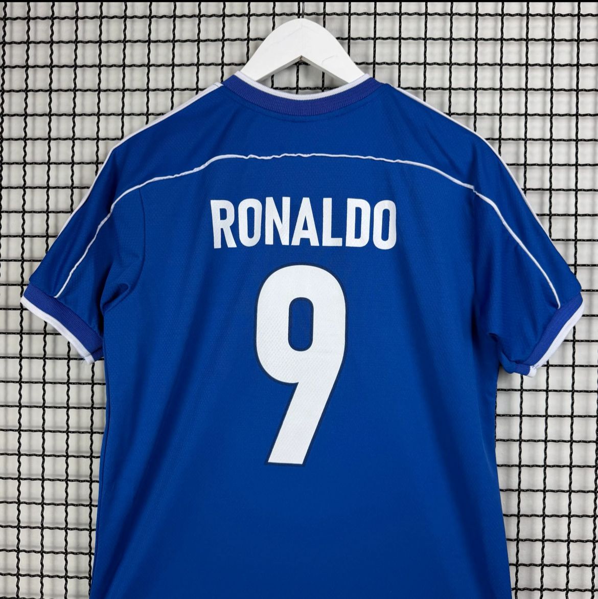 Camisa da Seleção Brasileira Azul Retrô Lisa (Personalizada Ronaldo)