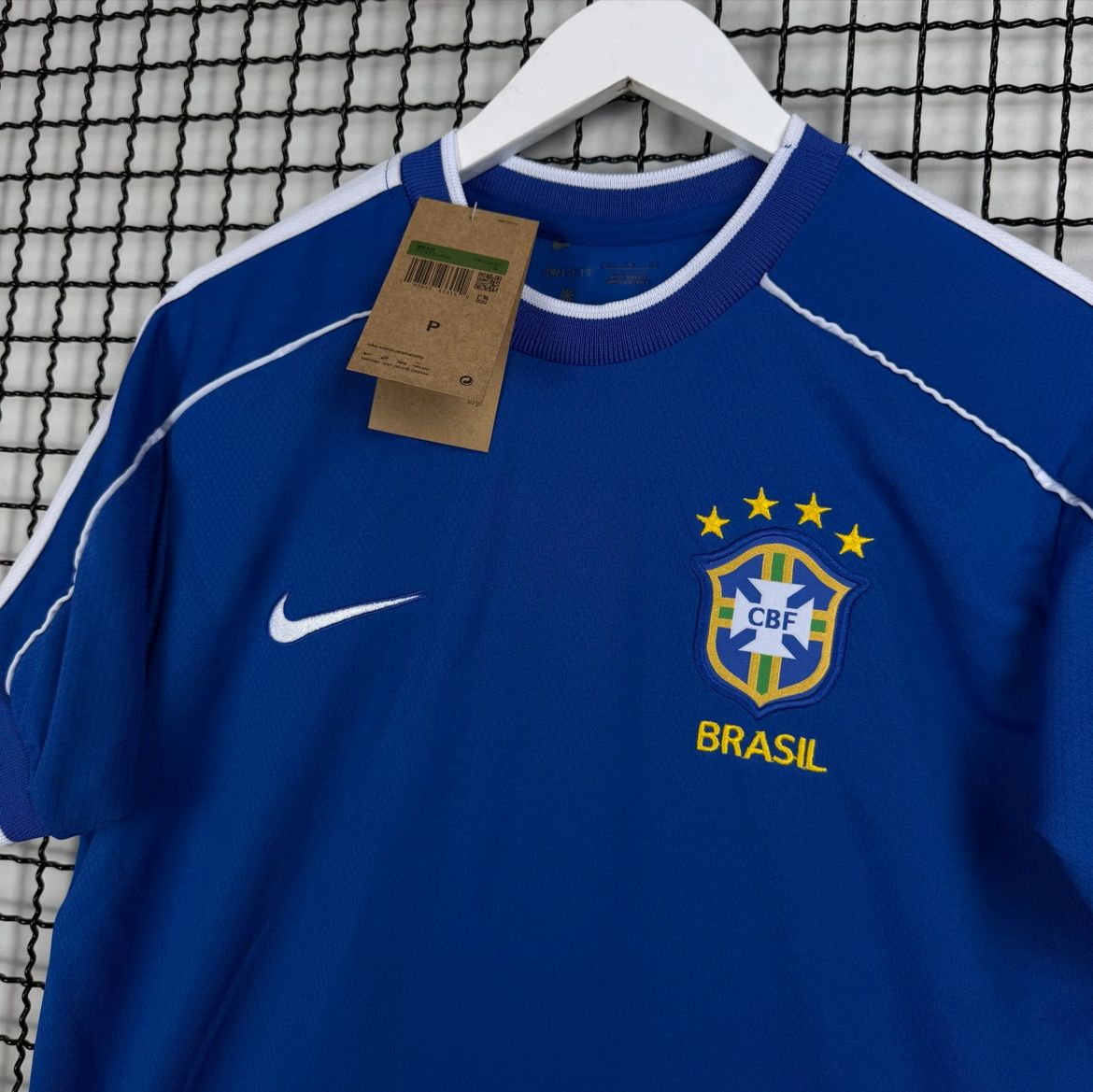 Camisa da Seleção Brasileira Azul Retrô Lisa (Personalizada Ronaldo)