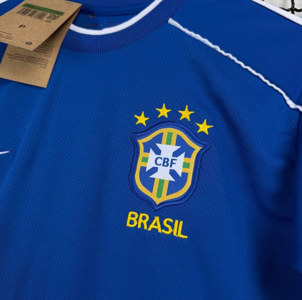 Camisa da Seleção Brasileira Azul Retrô Lisa (Personalizada Ronaldo)